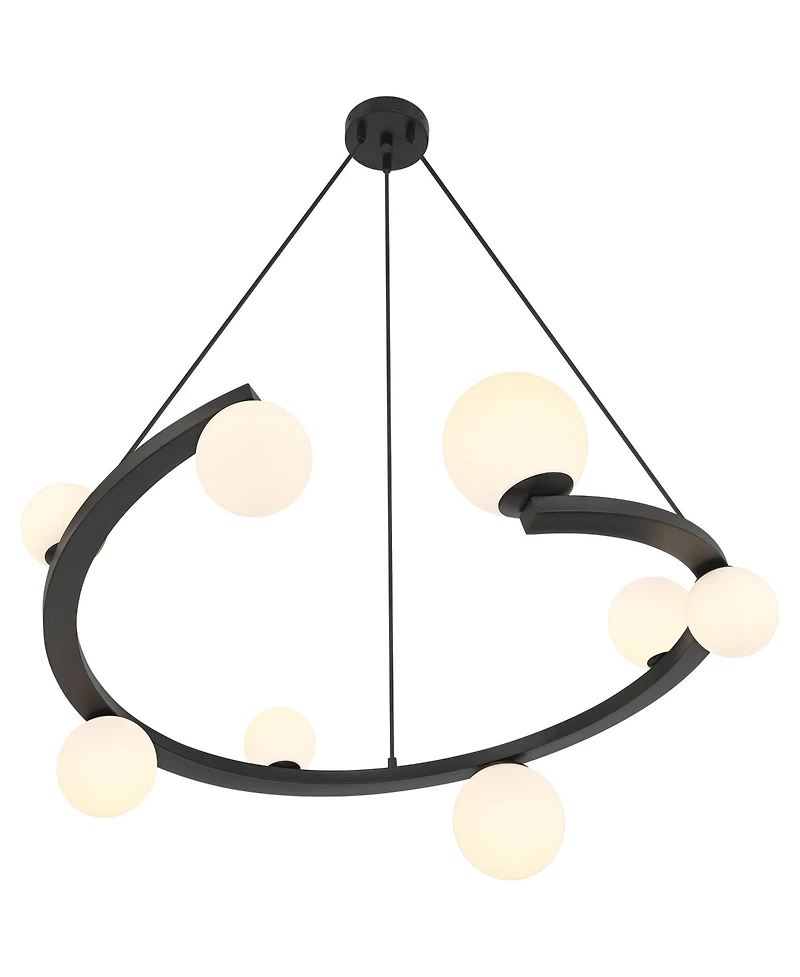 Possini Euro Design Possini Euro Kaliyah 35 1/2"W Matte Black and Glass 8-Light Chandelier