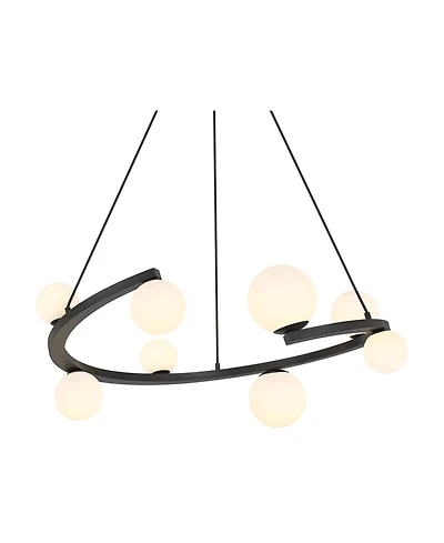Possini Euro Design Possini Euro Kaliyah 35 1/2"W Matte Black and Glass 8-Light Chandelier