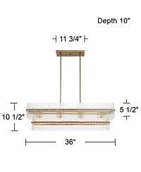 Possini Euro Design Possini Euro Emerson 36"W Matte Brass 4-Light Linear Island Pendant