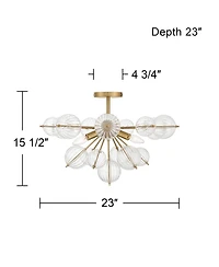Possini Euro Design Possini Euro Magrania 23" Wide Gold Sputnik 3-Light Ceiling Light