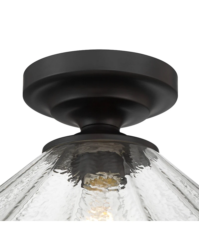 Possini Euro Design Possini Euro Vandross 16" Wide Matte Black Cast Glass Ceiling Light