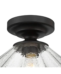 Possini Euro Design Possini Euro Vandross 16" Wide Matte Black Cast Glass Ceiling Light