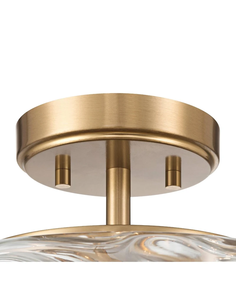 Possini Euro Design Possini Euro Luther 13"W Warm Brass Water Glass 2-Light Ceiling Light