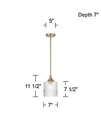 Possini Euro Design Possini Euro Krakow 7"W Satin Brass Fluted Glass Mini Pendant Light