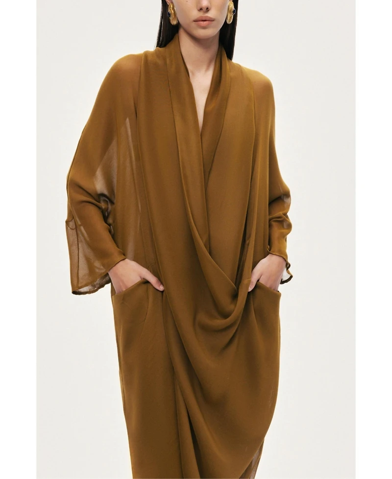 Nocturne Women's Draped V-Neck Midi Dress