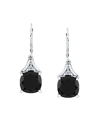 Macy's Onyx (8 ct. t.w.) and Diamond Accent Drop Earrings in Sterling Silver
