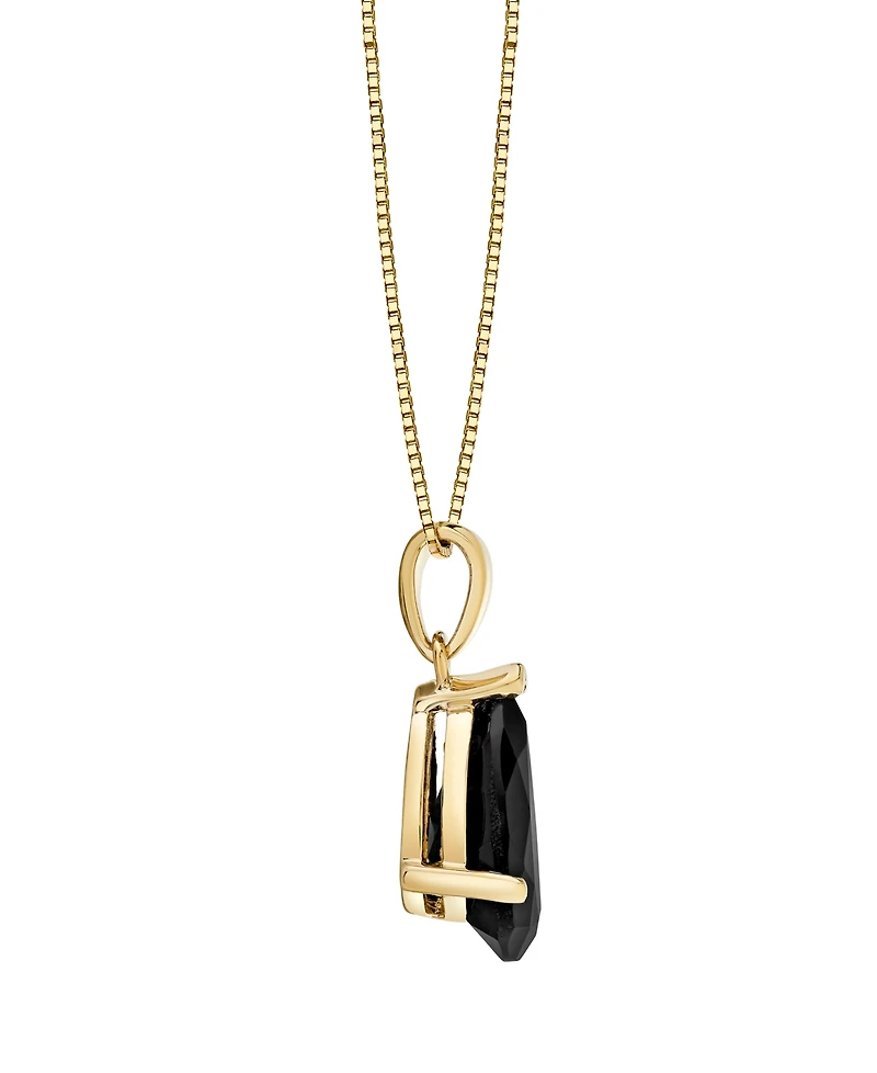 Macy's Onyx Pear Pendant Necklace (2-3/4 ct. t.w.) in 14k Yellow Gold