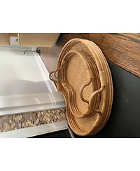 Wicker Village Lily Pad Rattan Serving Tray | Handmade Natural Woven Tray with Handles for Coffee Table and Ottoman | Large 28x20 in