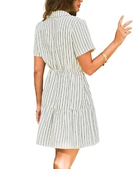 Cupshe Women's Park Vip Striped Mini Beach Dress