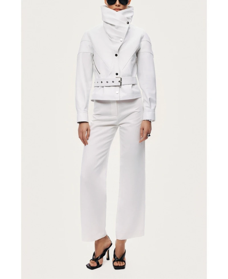 Nocturne Women's High-Neck Belted Jacket
