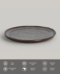 Porto Brasil Stoneware Linhas Dessert Plates, Set of 6