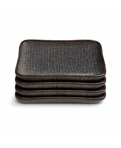 Porto Brasil 7" Stoneware Rectangular Juta Platters, Set of 4