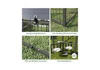 Aecojoy Heavy Duty Outdoor Dog Kennel, 6x6 Steel Chain Link Fence with Roof