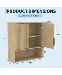 homfan Bathroom Wall Cabinet - Medicine Cabinet with Barn Doors and Adjustable Shelf - Wall Cabinet for Bathroom, Kitchen, Laundry Room