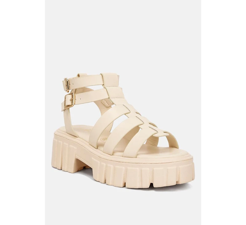 dewey faux leather gladiators