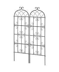 Gouun Metal Garden Trellis for Climbing Plants, 71 x 20 in 2-Pack Rustproof Powder-Coated Plant Support