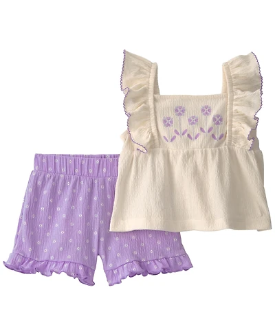 Carter's Baby Girls' Floral Top & Shorts, 2-Piece Set