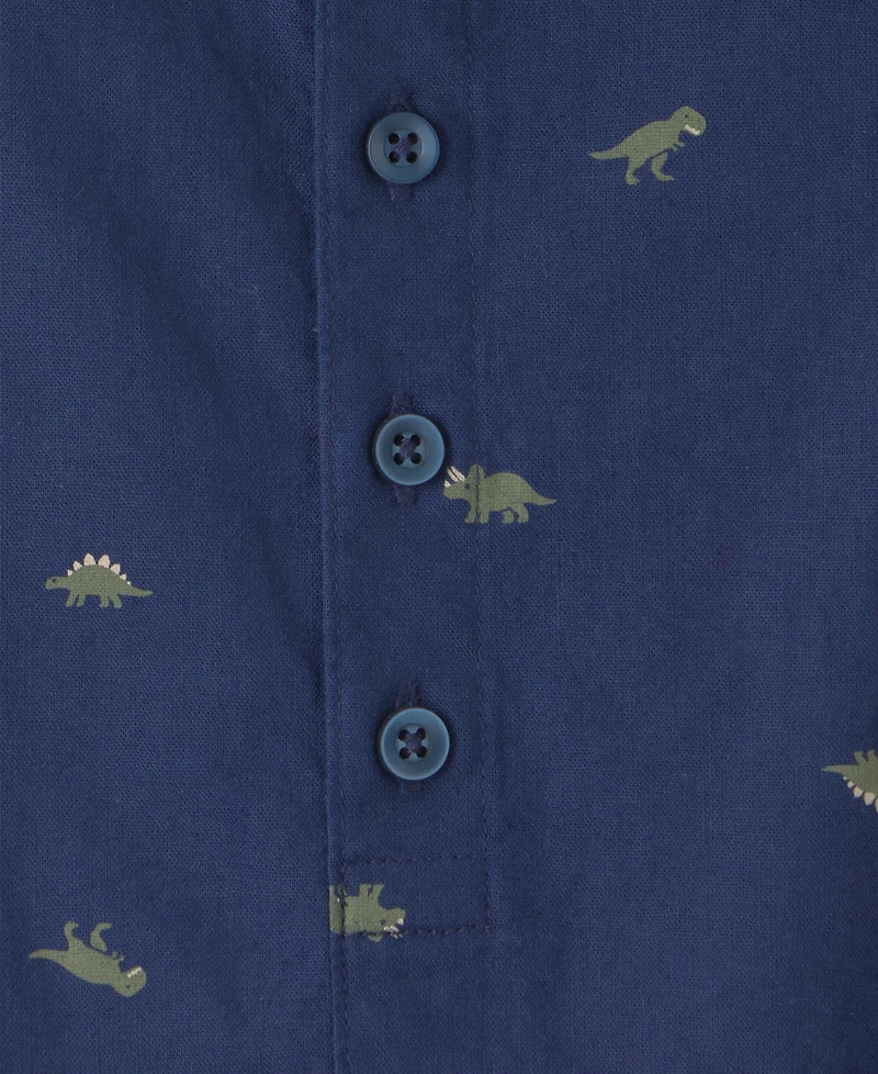 Carter's Baby Boys' Linen-Blend Short-Sleeve Romper