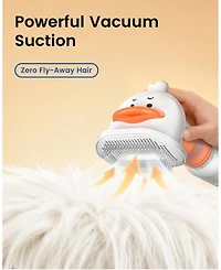 Aronkl Vacuum Dog Brush 4-in-1 Self Cleaning Slicker Undercoat Rake Deshedding Tool Anti Static Massage For Short Medium Coats