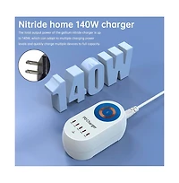 Artudatech 140W Charger - 5 Port Fast Charging Station with 100W Pd and 15W MagSafe