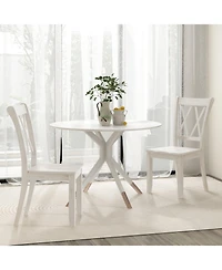 Gouun Farmhouse Wooden Dining Chairs Set of 2, Rubber Wood, 300 lb Capacity Each, 20x23.5x39 in