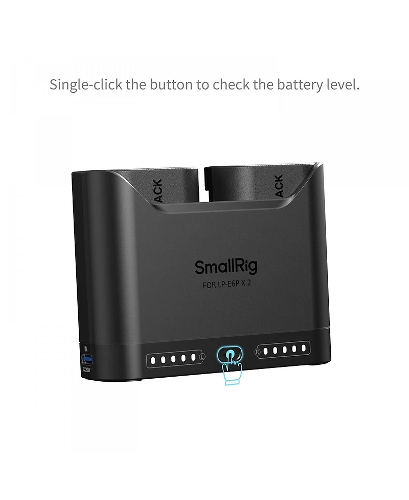 SmallRig 2x Lp-E6P 18.1Wh 7.2V 2520mAh Camera Battery with Dual Charger