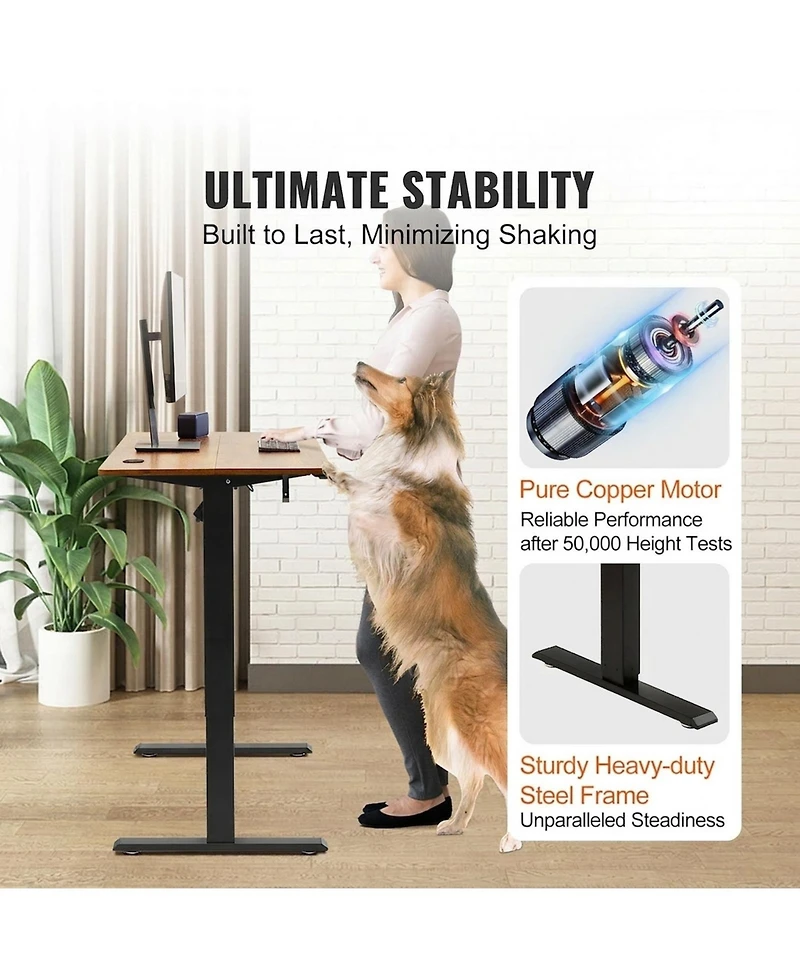 Gouun Electric Standing Desk 47.2 x 23.6 in, Adjustable Height, 180 lbs