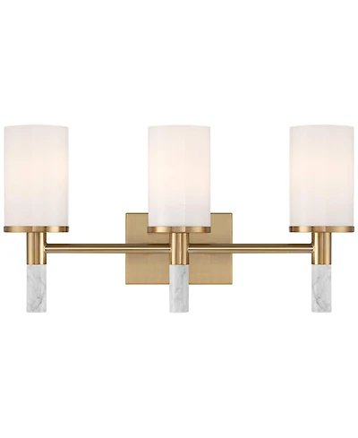 Possini Euro Design Lucius High Modern 3 Light Bathroom Vanity Wall Lamp Light Fixture Mount Hardwired Soft