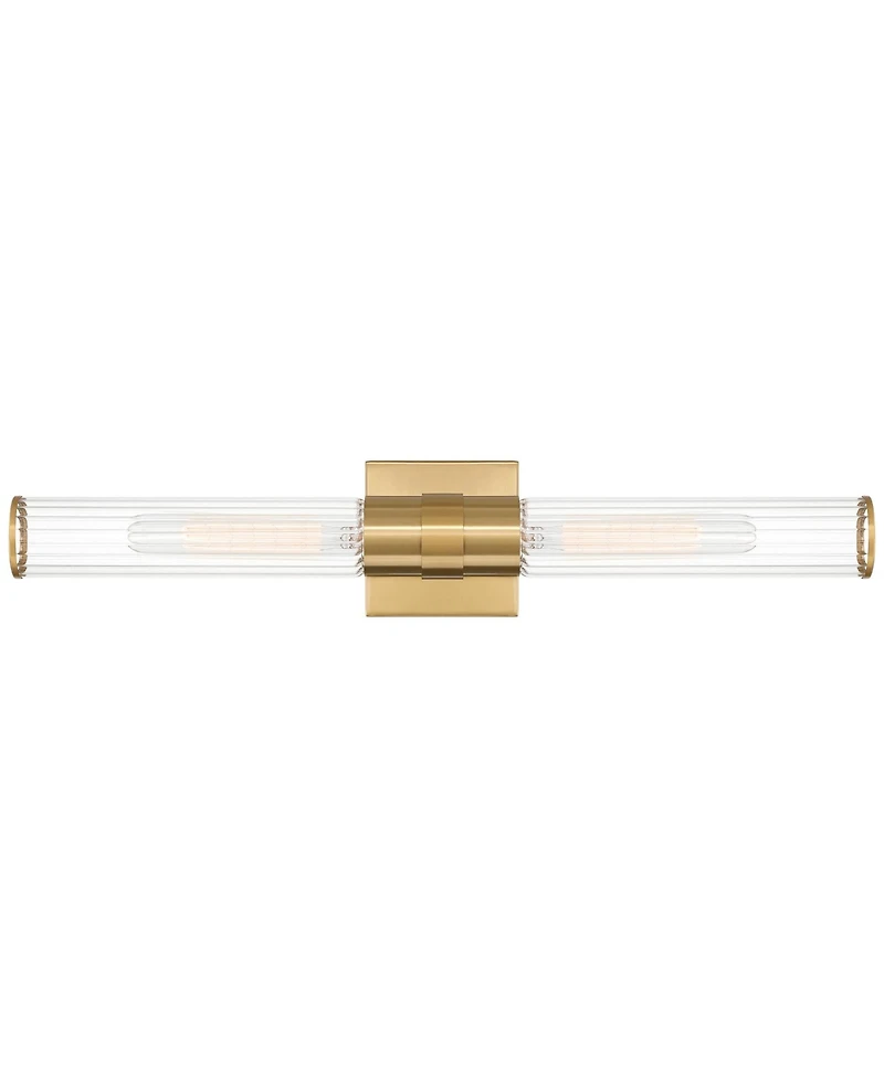 Possini Euro Design Adeline Wide Warm Brass 2-Light Bath Light