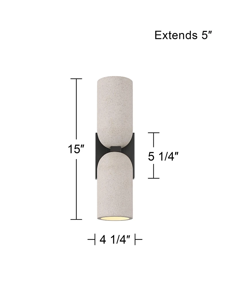 Possini Euro Design Amalfi High and Cement 2-Light Led Wall Sconce