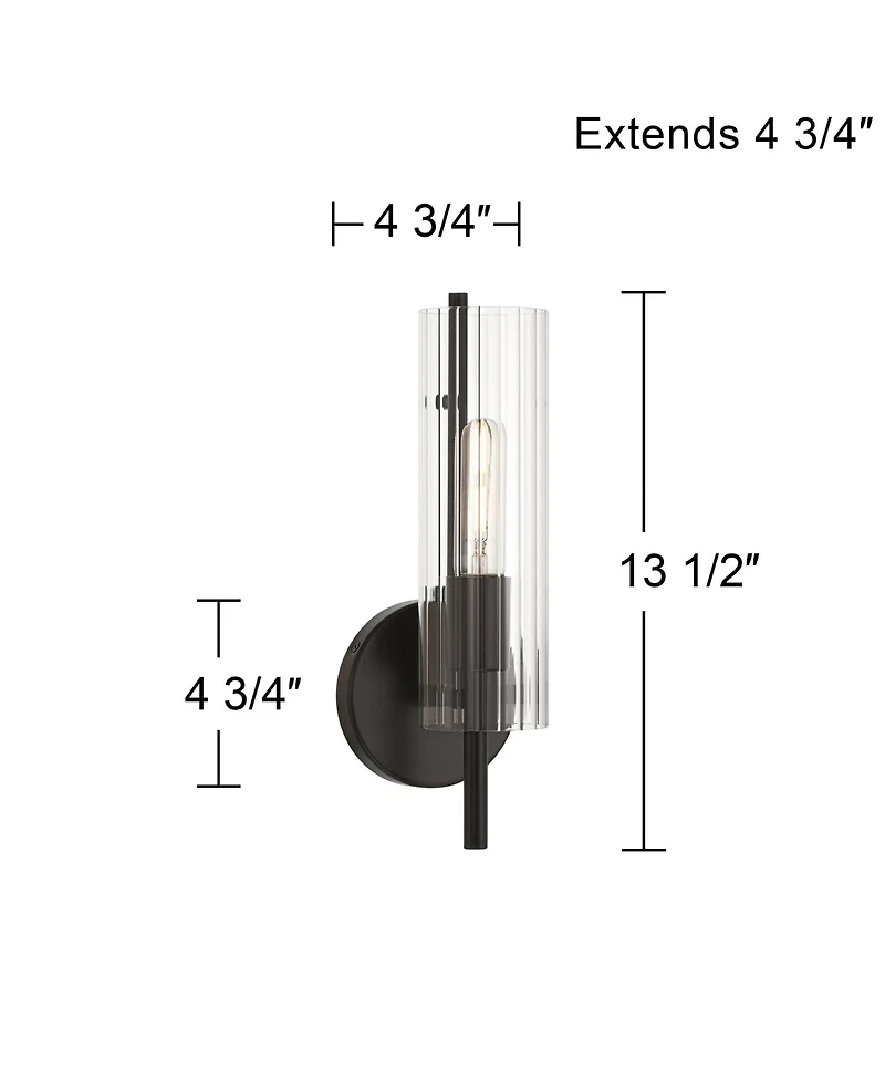 Possini Euro Design Taurus and Fluted Glass Wall Sconce