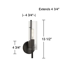 Possini Euro Design Taurus and Fluted Glass Wall Sconce
