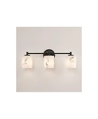 Possini Euro Design Stoker and Faux Alabaster 3-Lt Bathbar