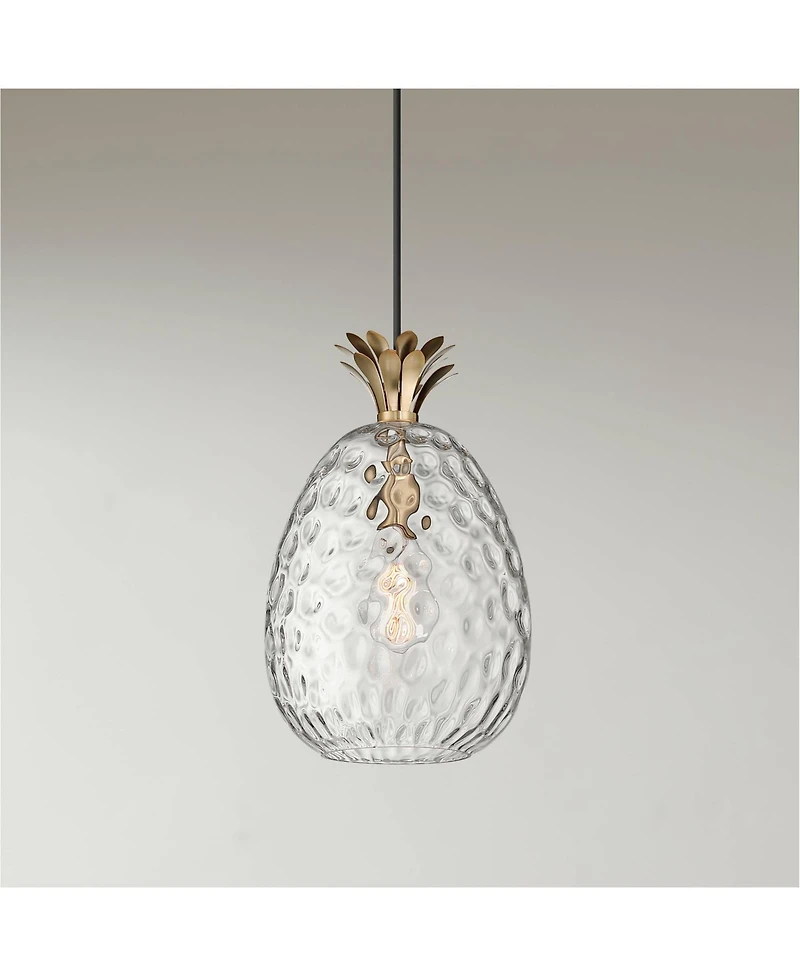 Possini Euro Design Pineapple Warm Hammered Glass Pendant Light