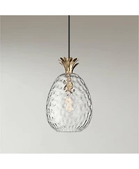Possini Euro Design Pineapple Warm Hammered Glass Pendant Light