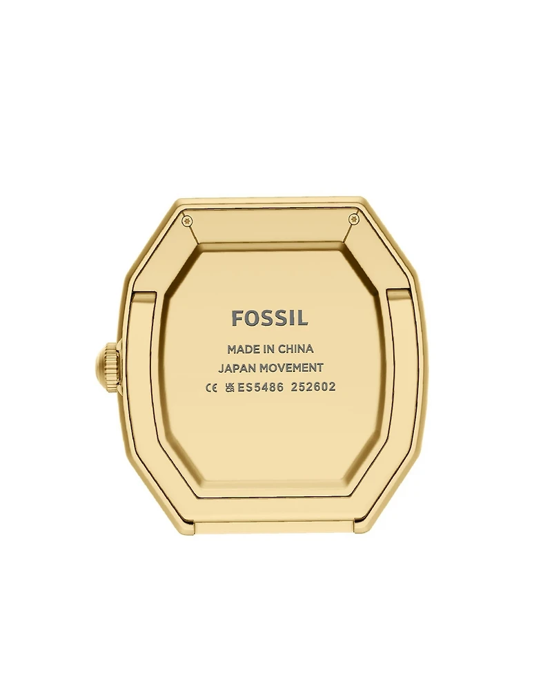 Fossil Women's Harlow Three-Hand Gold-Tone Alloy Desk Clock, 63mm