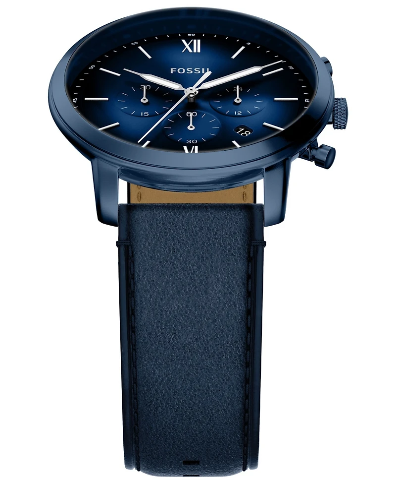 Fossil Men's Neutra Chronograph Navy Leather Watch, 44mm