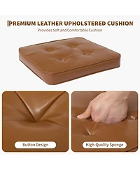 gaomon Set of 6 Rattan Upholstered Seat Modern Boho Dining Chairs with Solid Wood Legs