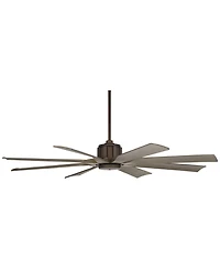 Possini Euro Design Defender Industrial Rustic Indoor Outdoor Ceiling Fan Remote Oil Rubbed Weathered Rated Patio