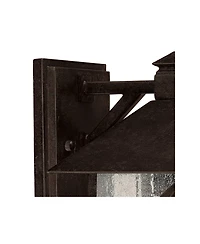 Franklin Iron Works French Garden Rustic Farmhouse Outdoor Wall Light Fixtures Set of 2 Metal 10 1/2" Clear Seedy Glass for Post Exterior