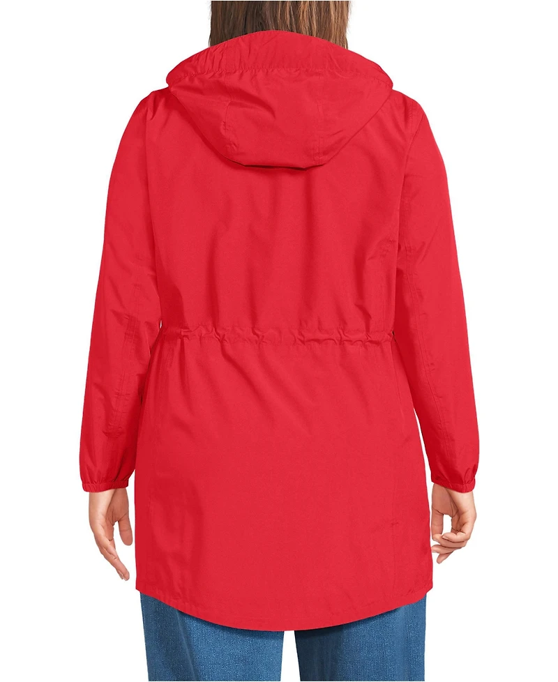 Lands' End Women's Plus Squall Packable Waterproof Raincoat