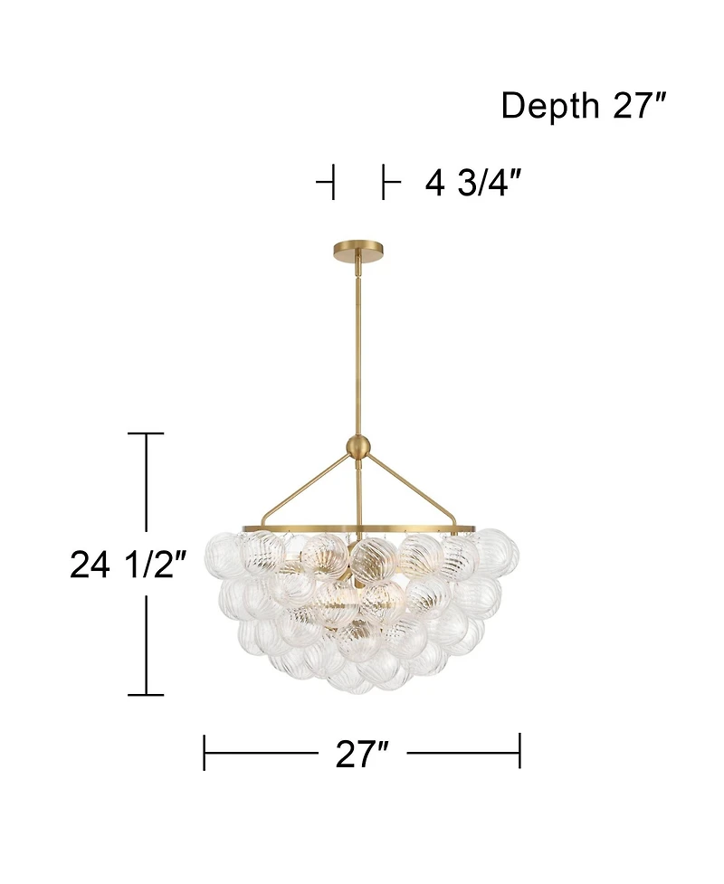 Possini Euro Design Possini Euro Albaro 27"W Fluted Glass 9-Light Pendant Light
