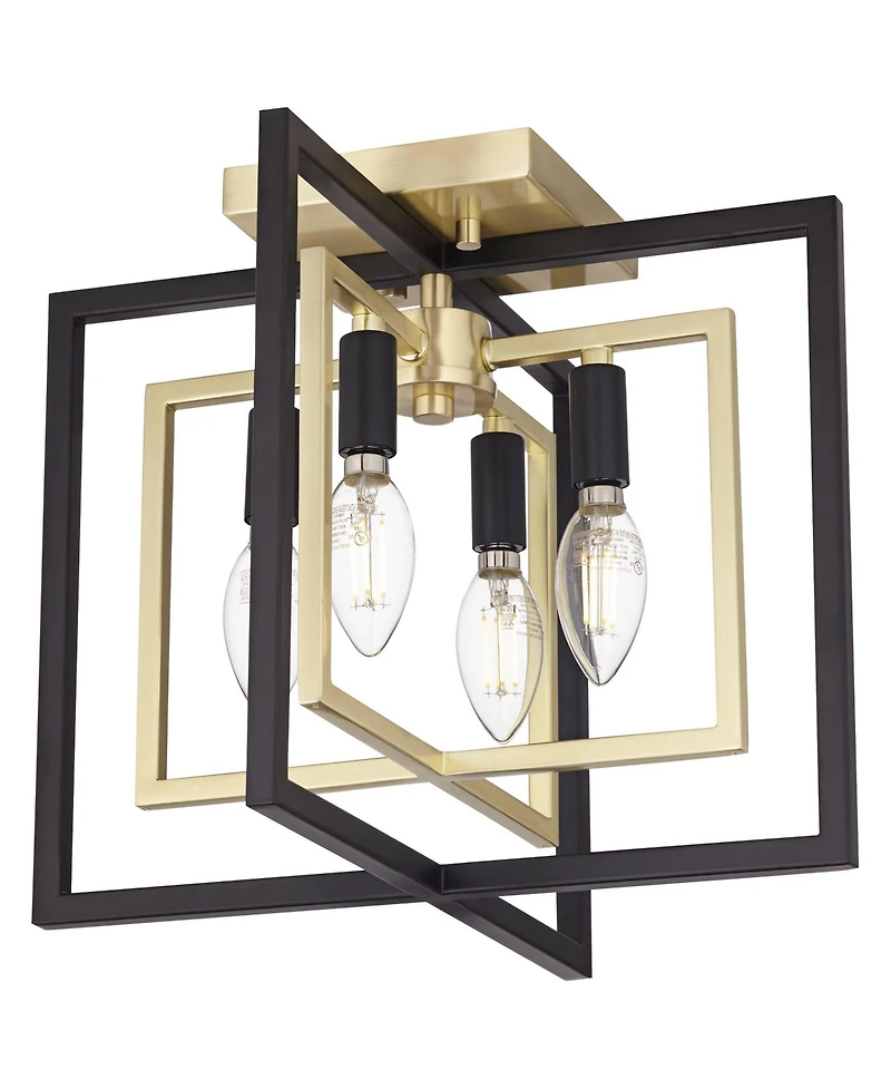 Possini Euro Design Nima Modern Glam Ceiling Light Semi Flush-Mount Fixture 13" 4-Light for Bedroom Kitchen Living Room