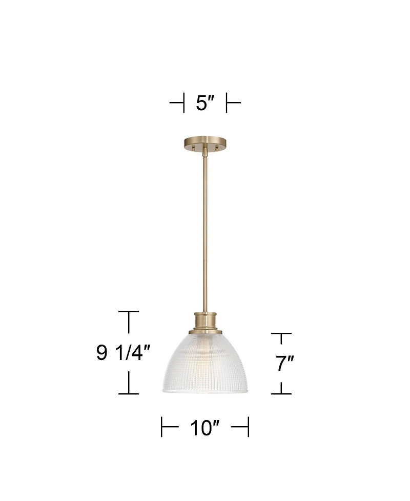 Possini Euro Design 10"W Brass and Vintage Glass Mini Pendant Light