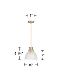 Possini Euro Design 10"W Brass and Vintage Glass Mini Pendant Light