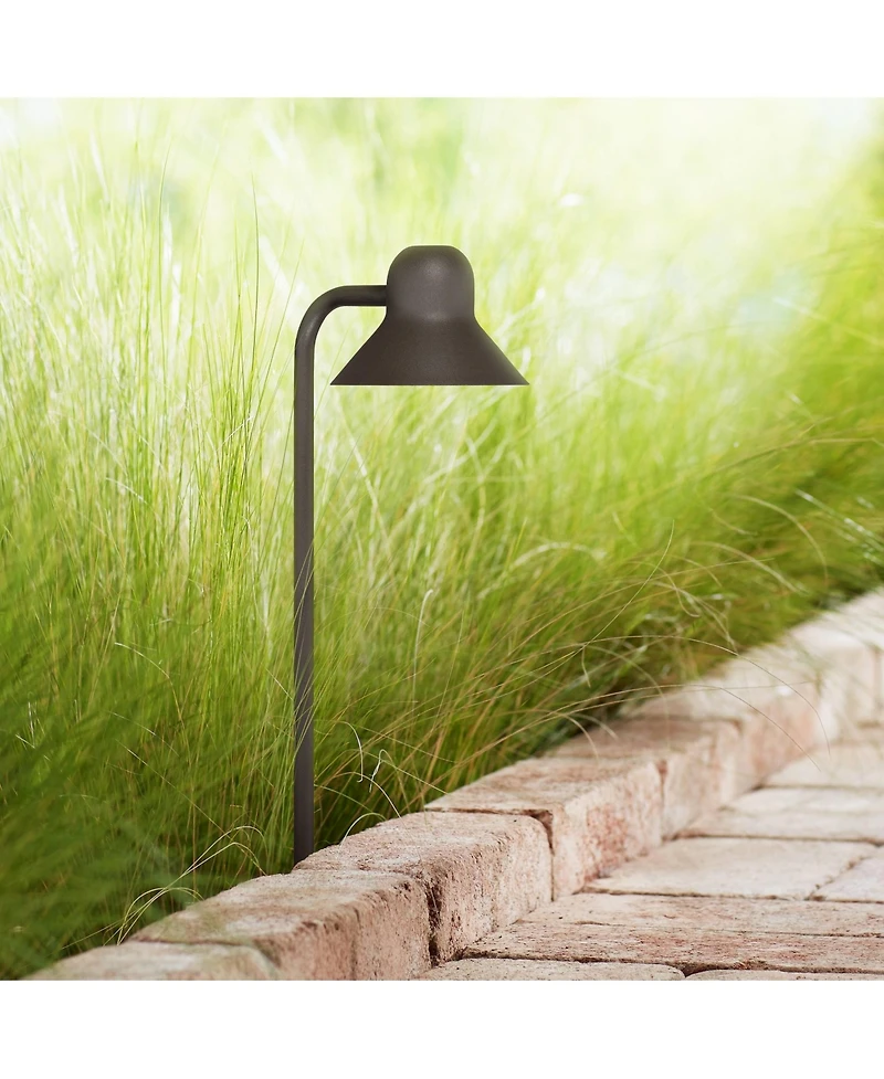 John Timberland Jayce High Modern Outdoor Landscape Path Light Porch House Led Bulb Finish Metal Shade