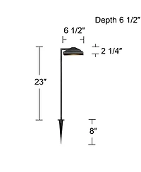 John Timberland Basset High Modern Outdoor Landscape Path Light Porch House Led Bulb Textured Finish Metal Shade