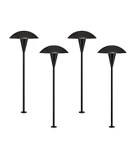 John Timberland Large Mushroom High Mid Century Modern Outdoor Landscape Path Lights Porch House Set of 4 Led Bulb Metal