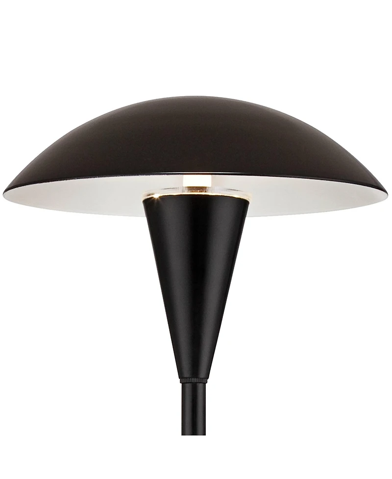 John Timberland Grant High Mid Century Modern Outdoor Landscape Mushroom Path Lights Porch House Set of 2 Led Bulb Metal