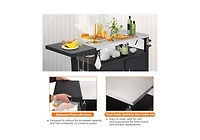 Aecojoy Outdoor Grill Table with Storage Cabinet, Rolling Bar Grill Cart with Wheels, 50''×20''×32.2''